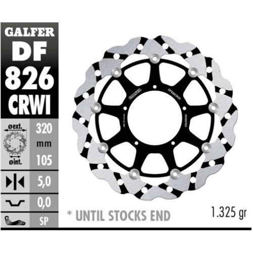 disco freno moto galfer wave flotante 320x5mm df82