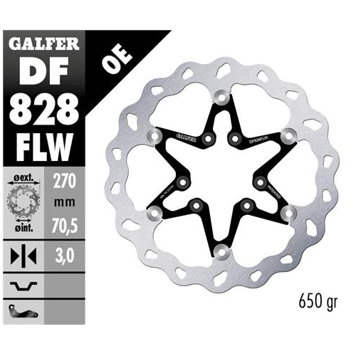 disco freno moto galfer wave flotante 270x3mm df82