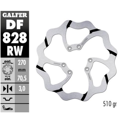 disco freno delantero wave ranurado galfer df828rw 270x3 mm tm en mx smx 6 tornillos o89 5
