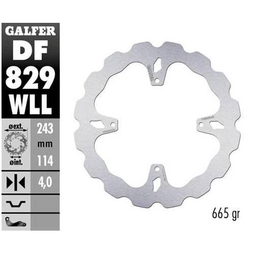 disco freno moto galder wave fijo solido df829wll