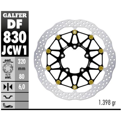 disco freno moto galfer wave flotante df830jcw1g03