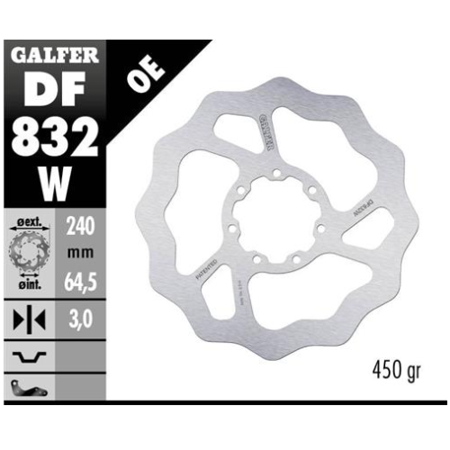 disco freno moto galfer wave fijo 240x3mm df832w