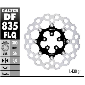 disco freno moto flotante galfer qubic df835flq