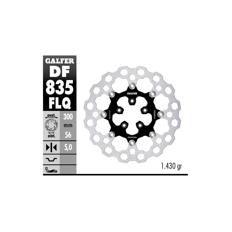 disco freno moto flotante galfer qubic df835flq