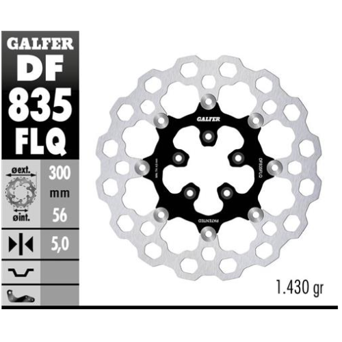 disco freno moto flotante galfer qubic df835flq