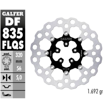 disco freno moto flotante galfer qubic df835flqs