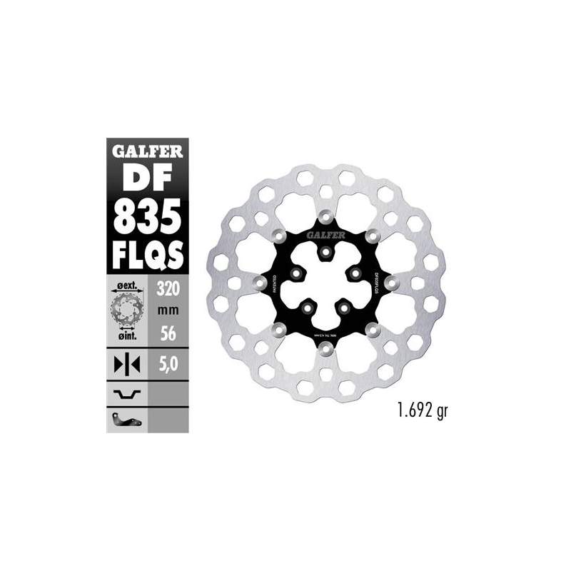 disco freno moto flotante galfer qubic df835flqs