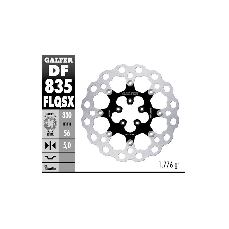 disco freno moto flotante galfer qubic df835flqsx
