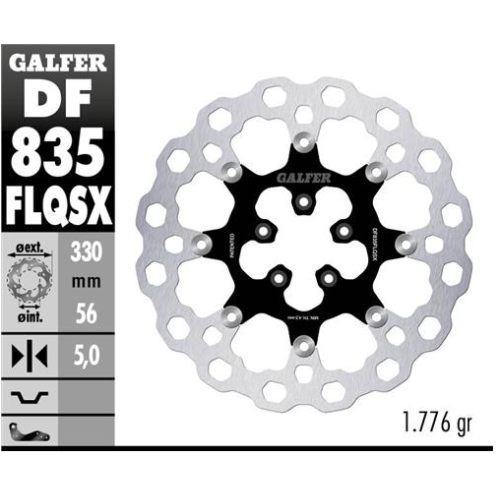 disco freno moto flotante galfer qubic df835flqsx