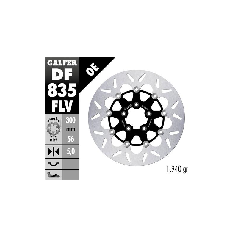 disco freno moto flotante galfer 300x5mm df835flv