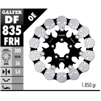 disco freno moto galfer skull design flotante df83