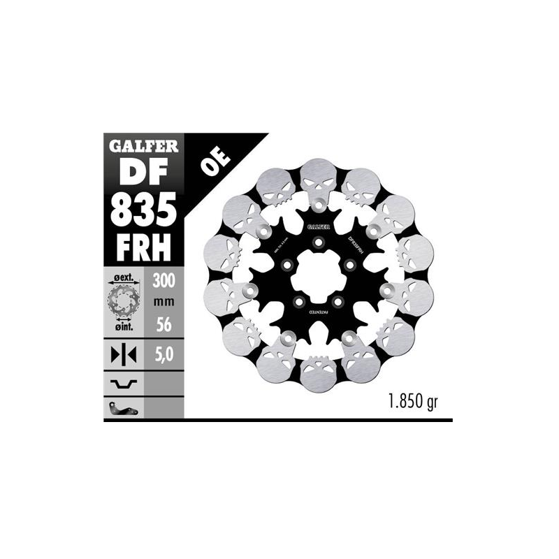 disco freno moto galfer skull design flotante df83