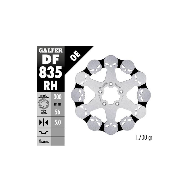 disco freno moto galfer skull design fijo df835rh