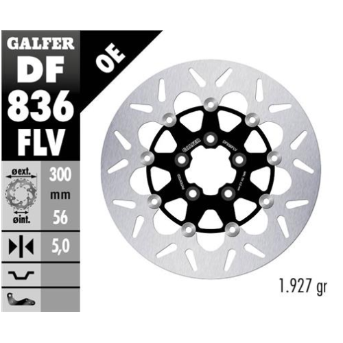 disco freno moto flotante galfer 300x5mm df836flv