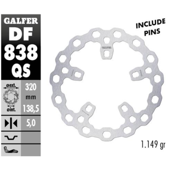 disco freno moto fijo galfer qubic 320x5mm df838qs
