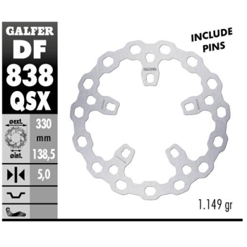 disco freno delantero galfer df838qsx cubiq 330x5 mm harley flh 5 tornillos o170 28