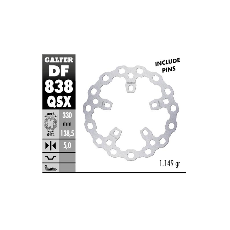 disco freno delantero galfer df838qsx cubiq 330x5 mm harley flh 5 tornillos o170 28