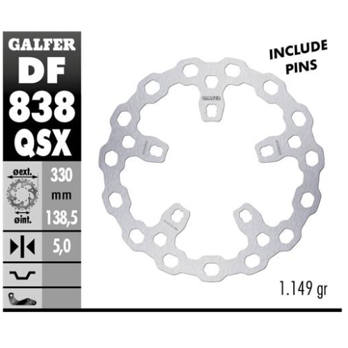 disco freno delantero galfer df838qsx cubiq 330x5 mm harley flh 5 tornillos o170 28