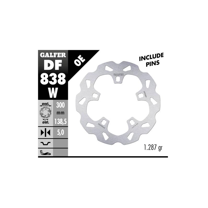 disco freno moto galfer wave fijo 300x5mm df838w