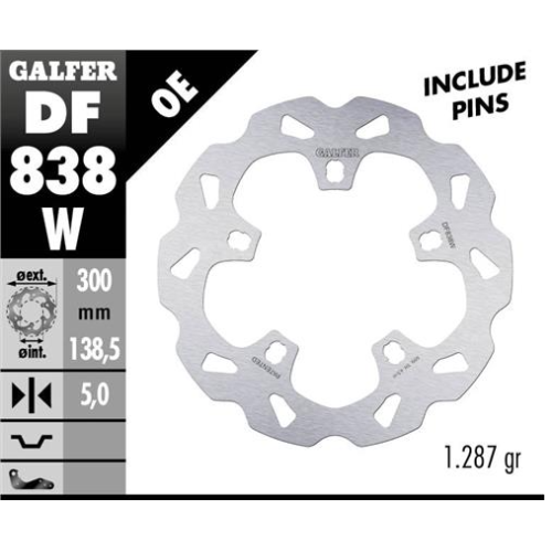 disco freno moto galfer wave fijo 300x5mm df838w