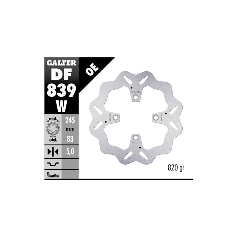 disco freno moto galfer wave fijo 245x5mm df839w