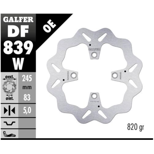 disco freno moto galfer wave fijo 245x5mm df839w