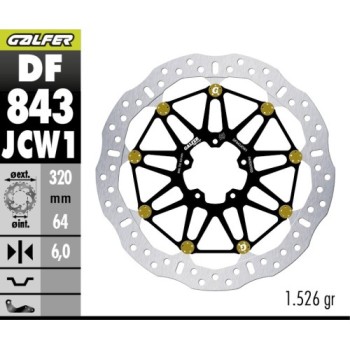 disco freno delantero galfer df843jcw1g03 floatech racing wave 320x6 mm ktm 1290 1390 supe