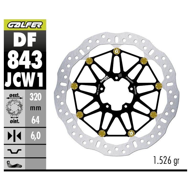 disco freno delantero galfer df843jcw1g03 floatech racing wave 320x6 mm ktm 1290 1390 supe
