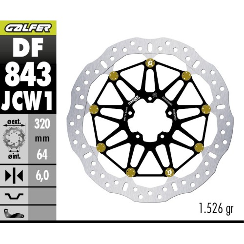 disco freno delantero galfer df843jcw1g03 floatech racing wave 320x6 mm ktm 1290 1390 supe