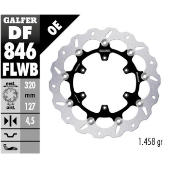 disco freno moto galfer wave flotante df846flwb