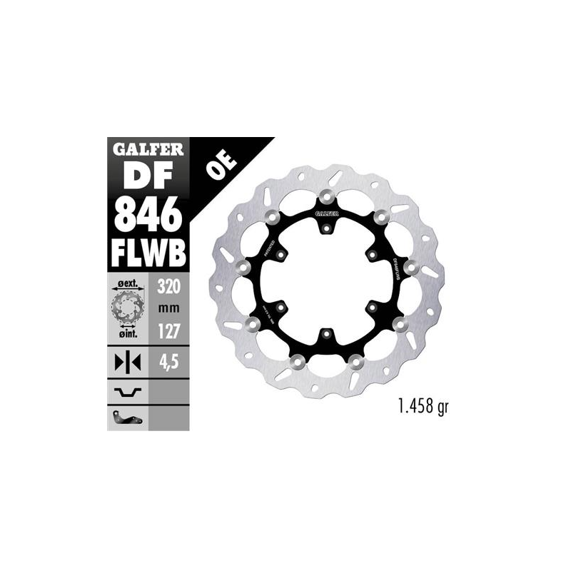 disco freno moto galfer wave flotante df846flwb