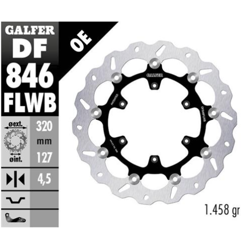 disco freno moto galfer wave flotante df846flwb