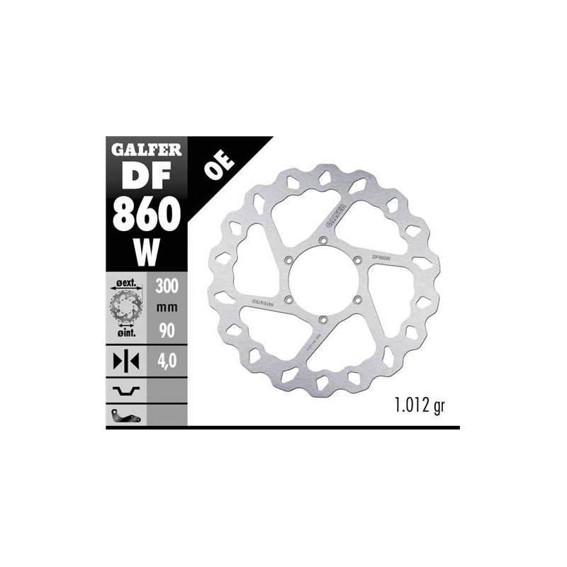 disco freno moto galfer wave fijo 300x4mm df860w