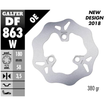 disco freno moto galfer wave fijo 180x3 5mm df863w
