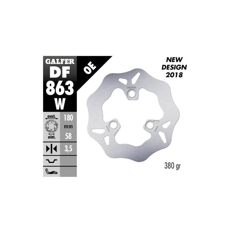 disco freno moto galfer wave fijo 180x3 5mm df863w