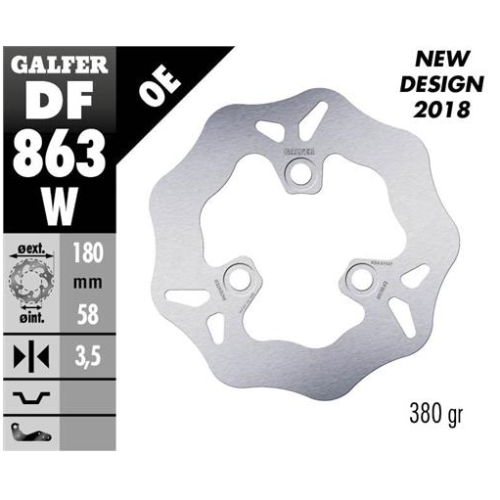 disco freno moto galfer wave fijo 180x3 5mm df863w