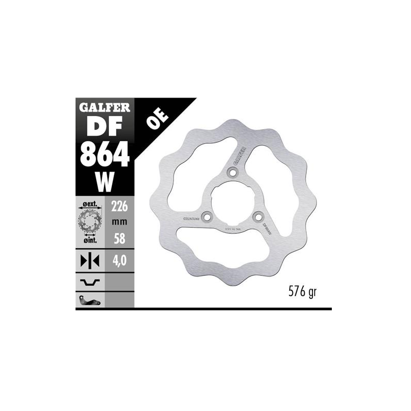 disco freno moto galfer wave fijo 226x4mm df864w