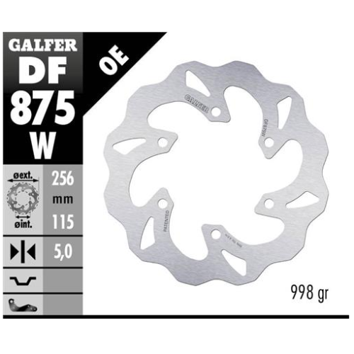 disco freno moto galfer wave fijo 256x5mm df875w