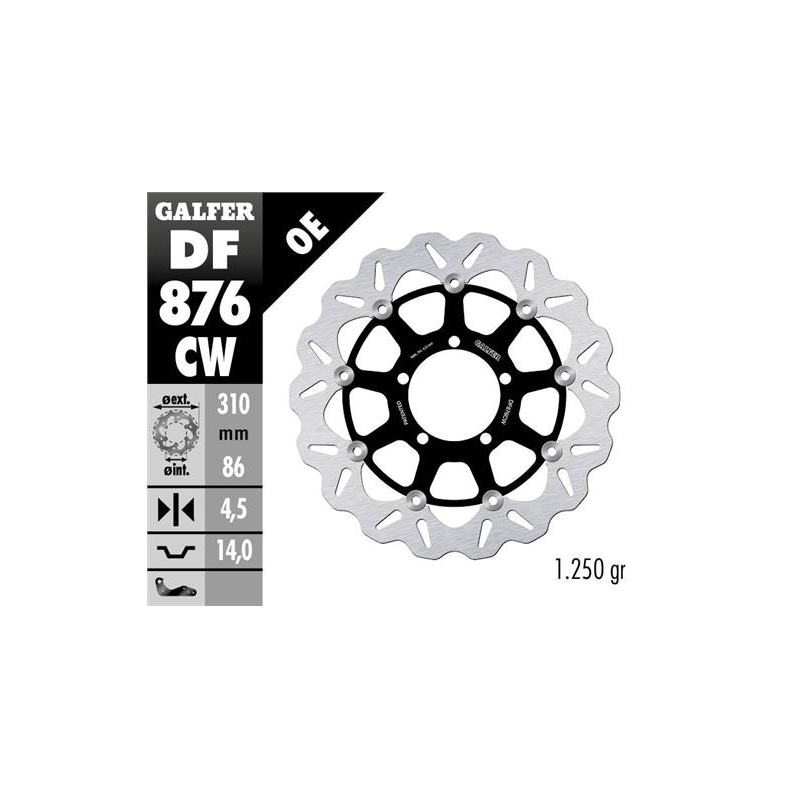 disco de freno delantero galfer df876cw wave flotante 310x4 5 mm