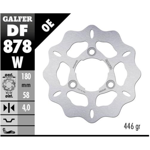 disco freno wave galfer df878w 180 mm kymco dink agility filly 3 tornillos o80
