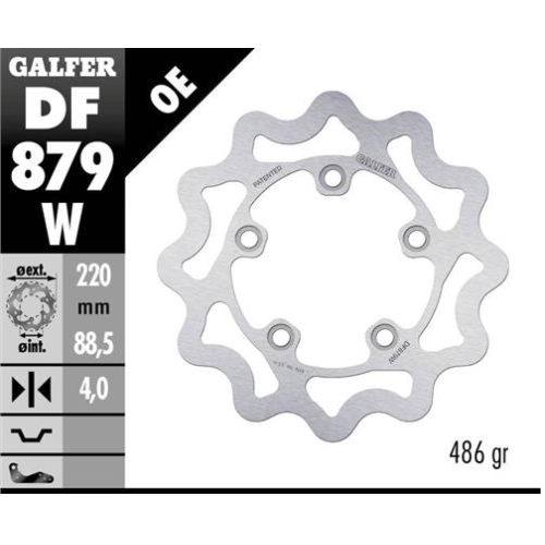 disco freno moto galfer wave fijo 219 5x4mm df879w