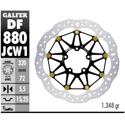 disco freno moto galfer wave flotante df880jcw1g03
