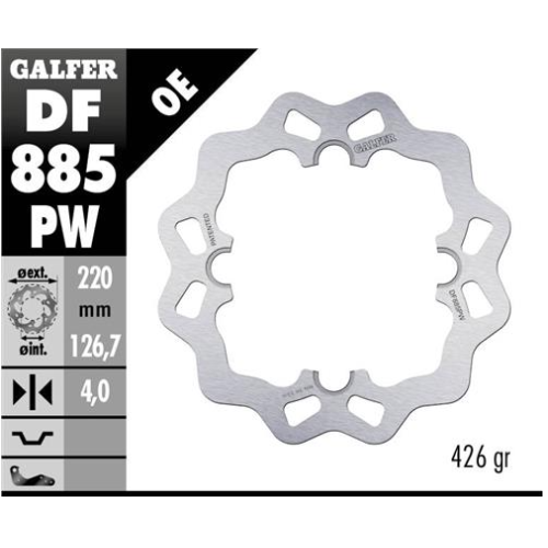 disco freno moto galfer wave fijo 220x4mm df885pw