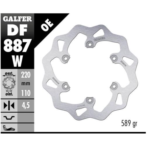 disco freno moto galfer wave fijo 220x4 5mm df887w