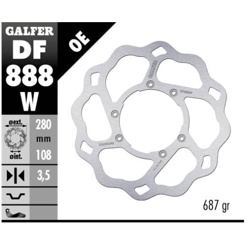 disco freno moto galfer wave fijo 280x3 5mm df888w