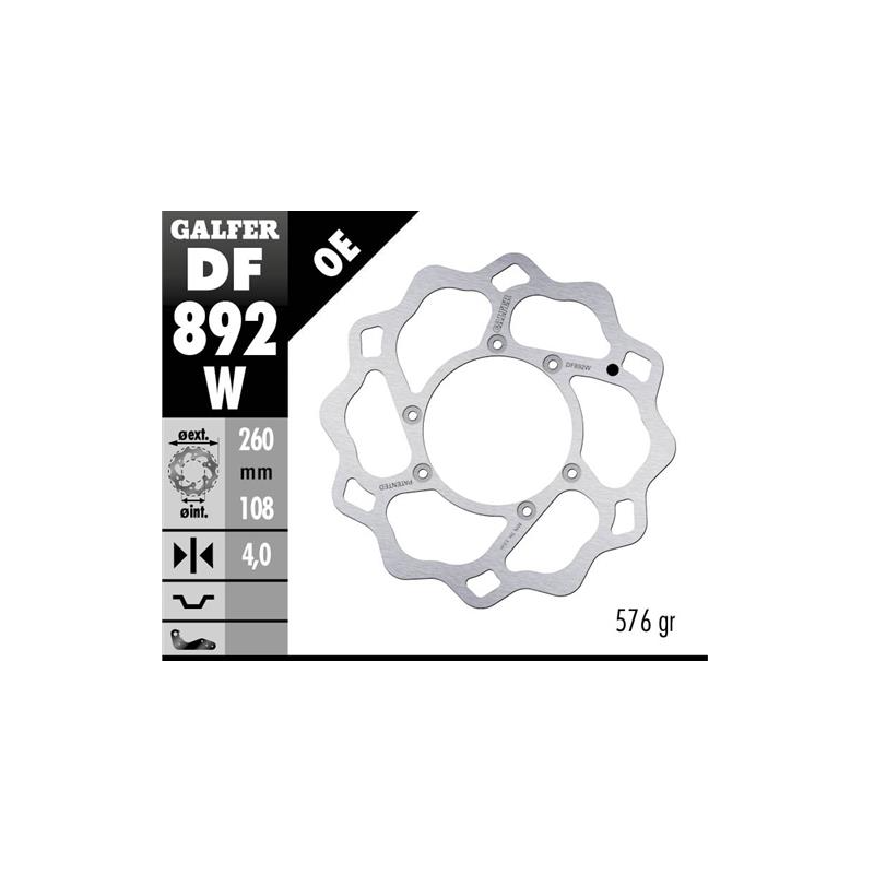 disco freno moto galfer wave fijo 260x4mm df892w