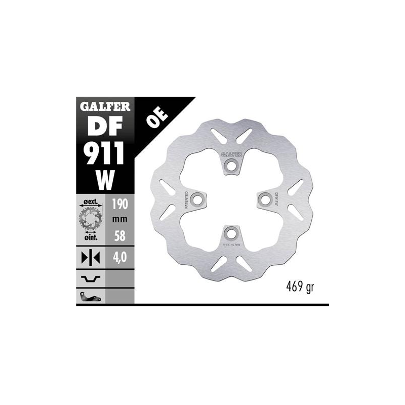disco freno moto galfer wave fijo 190x4mm df911w