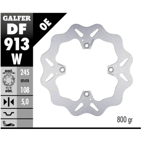 disco freno moto galfer wave fijo 245x5mm df913w