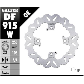disco freno moto galfer wave fijo 255x5 5mm df915w