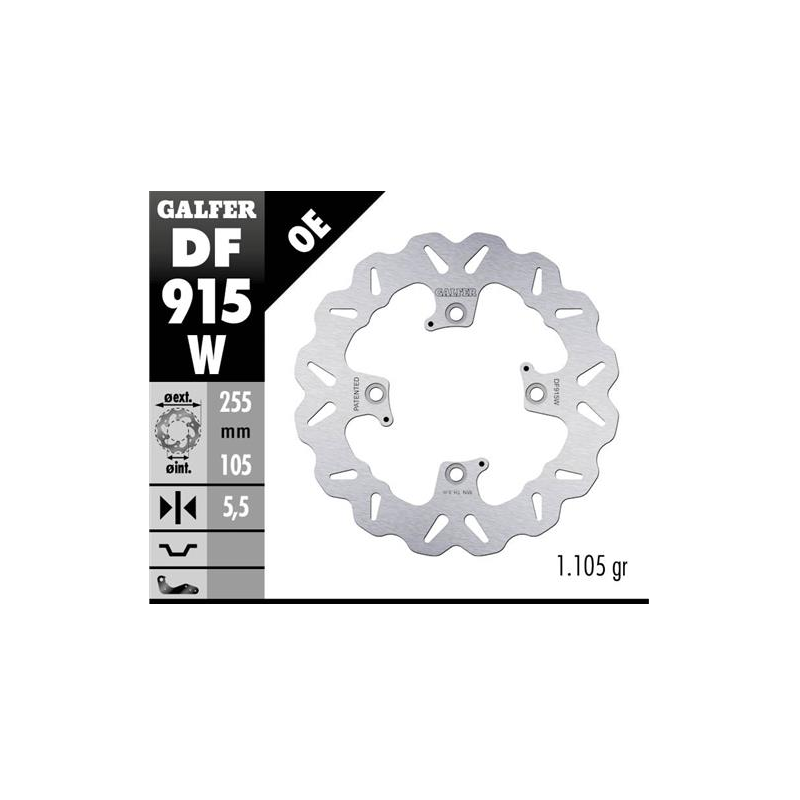 disco freno moto galfer wave fijo 255x5 5mm df915w